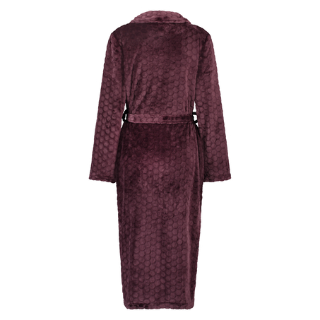 Fleece lang badekåbe, rød