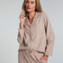 Pyjamastop Flonel Essentials, Beige