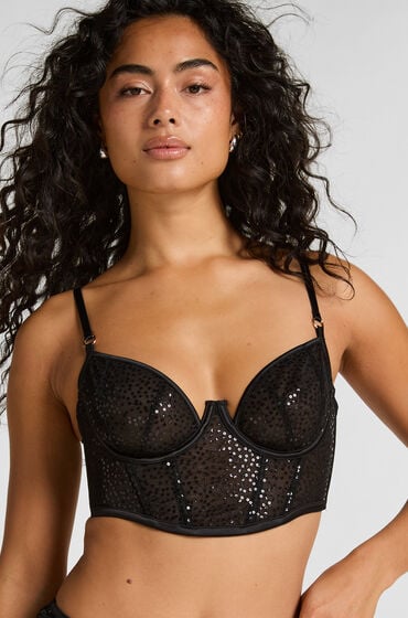 Hunkemöller Elle ikke-formstøbt longline bøjle-bh sort