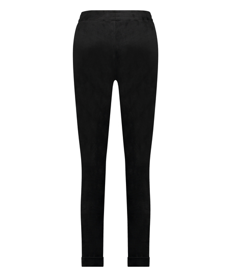 Tall joggingbukser velour, sort