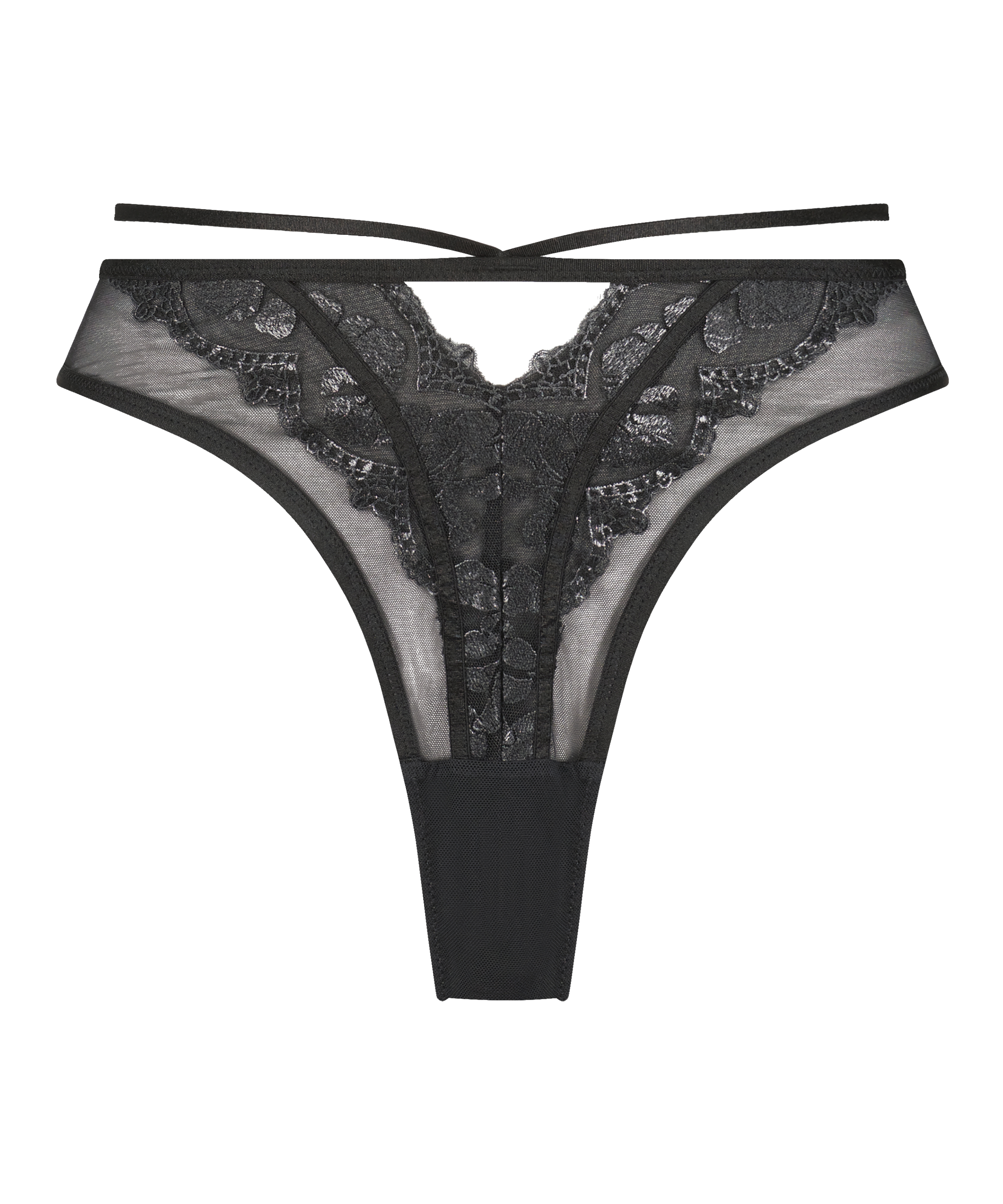 Højtaljet braziliansk trusse Mila, sort, main