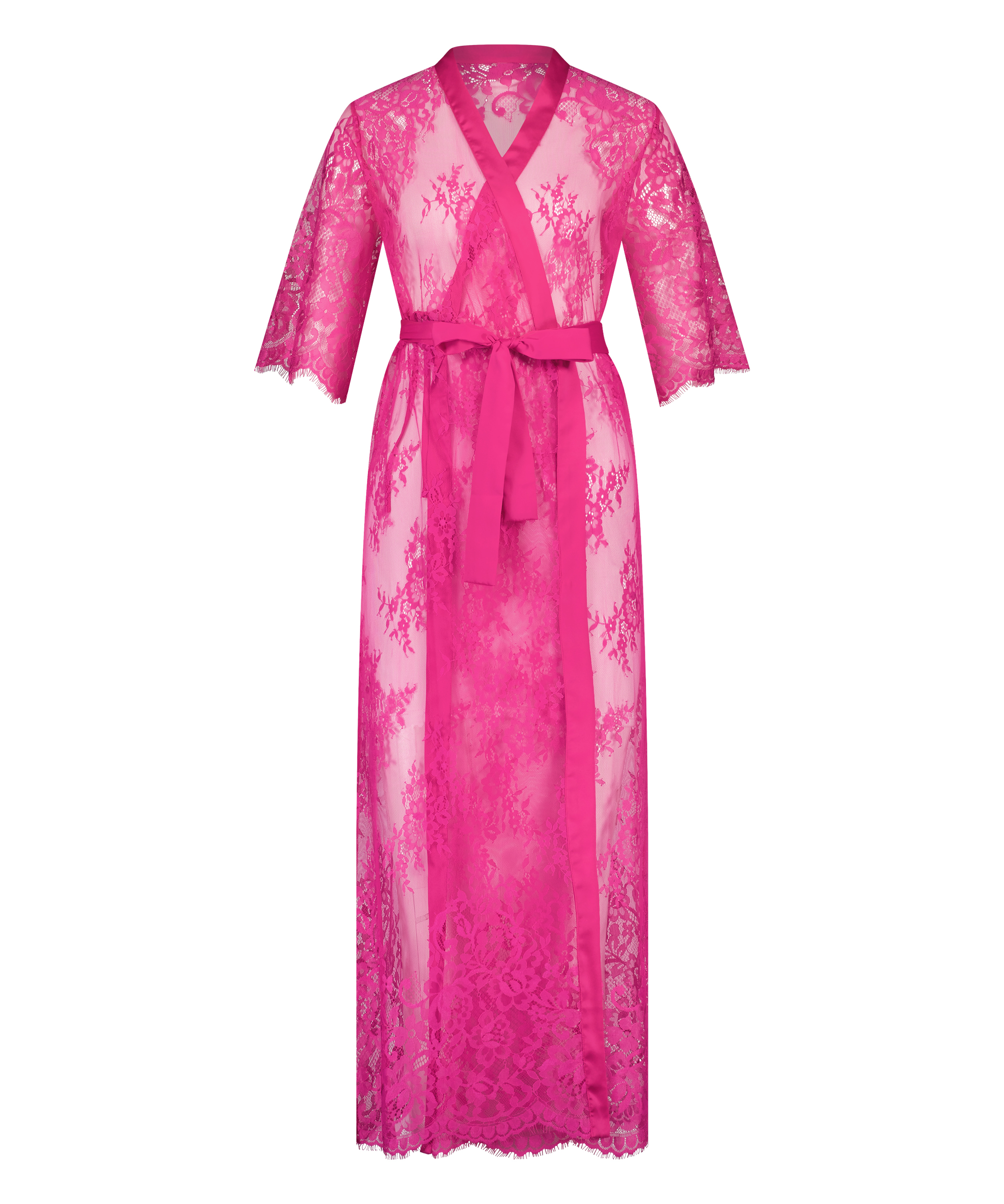 Allover Lace lang kimono, pink, main