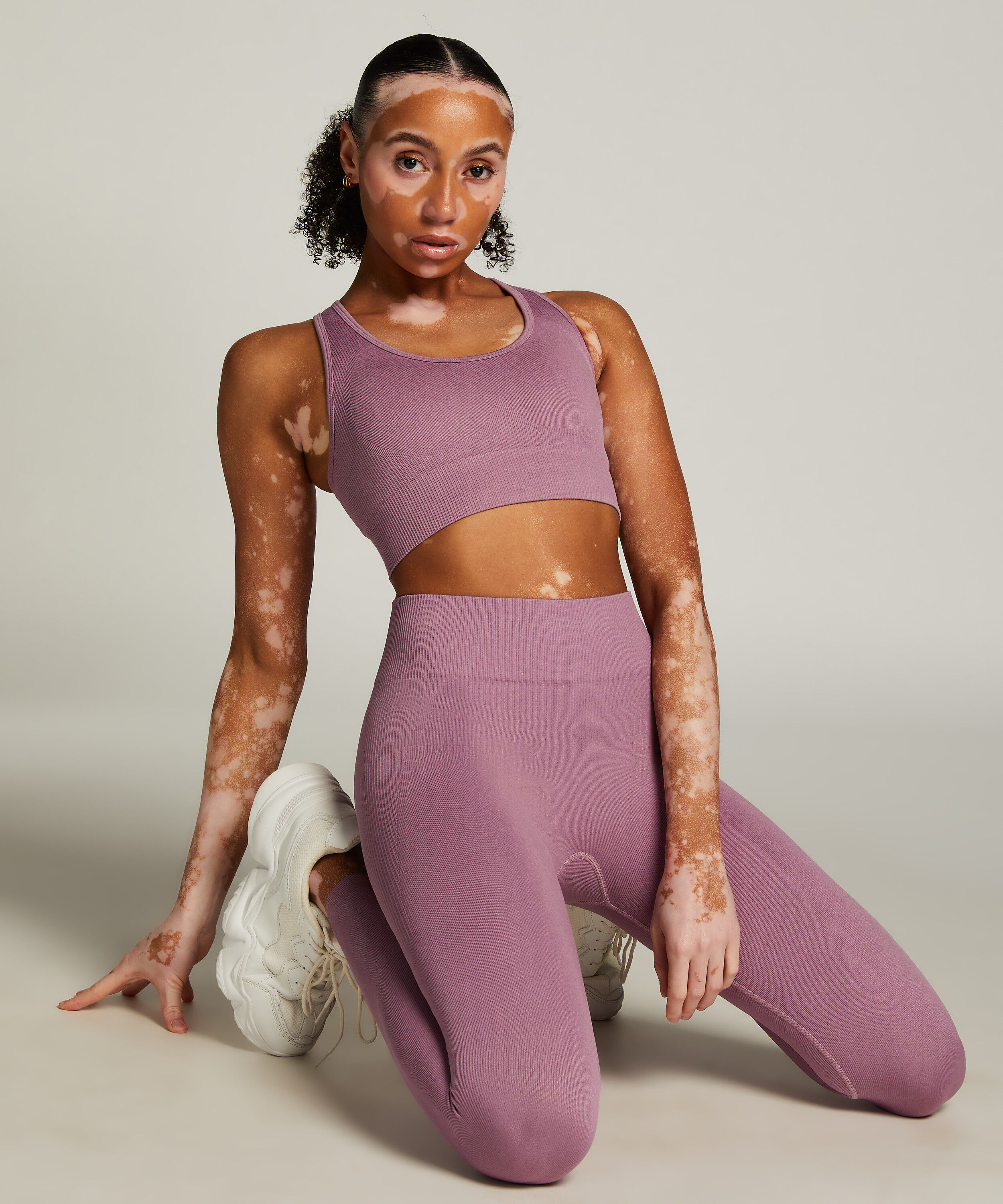 HKMX High waisted sømløse sportsleggings, Lilla