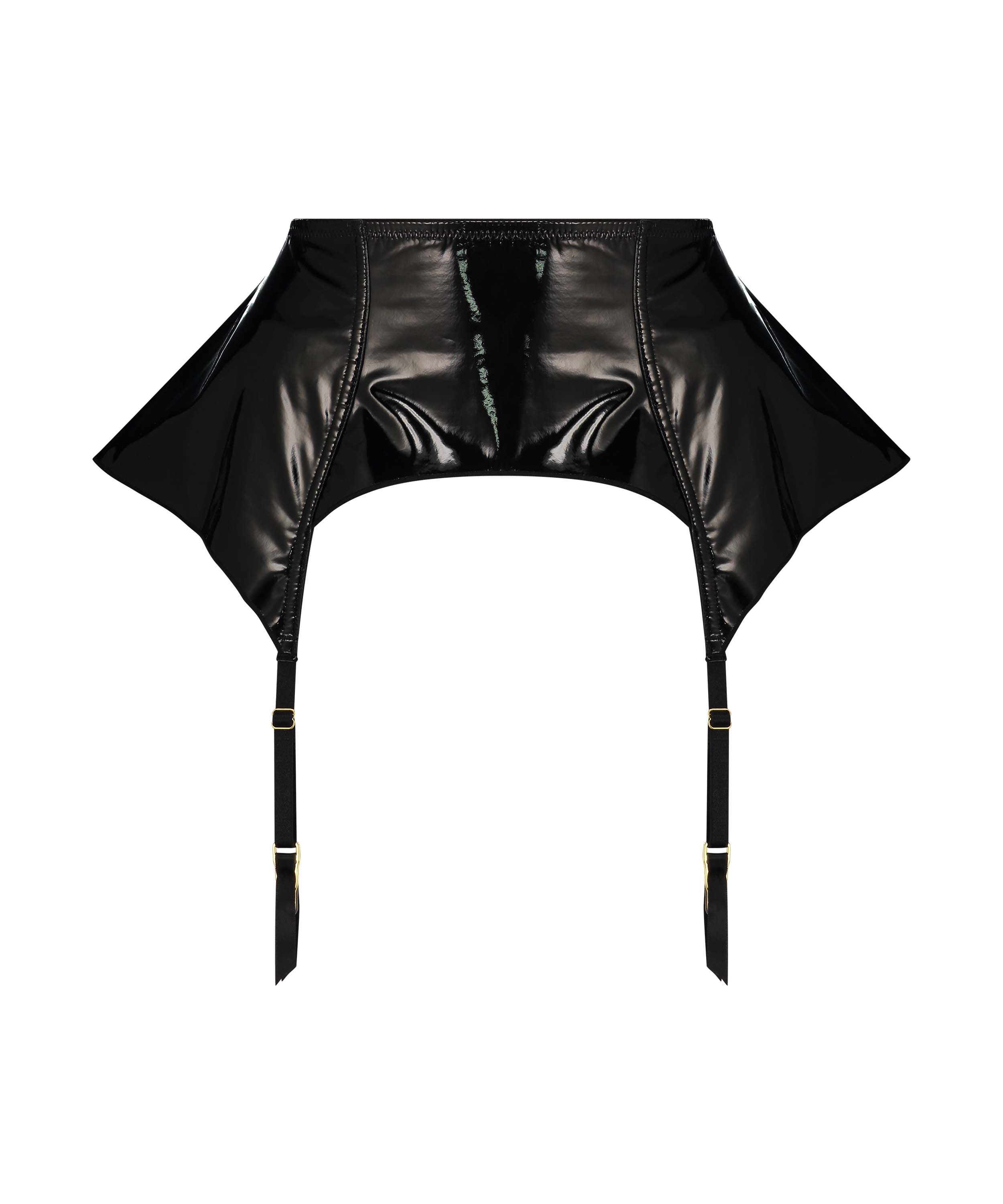 Private Suspender Wetlook, Sort, main