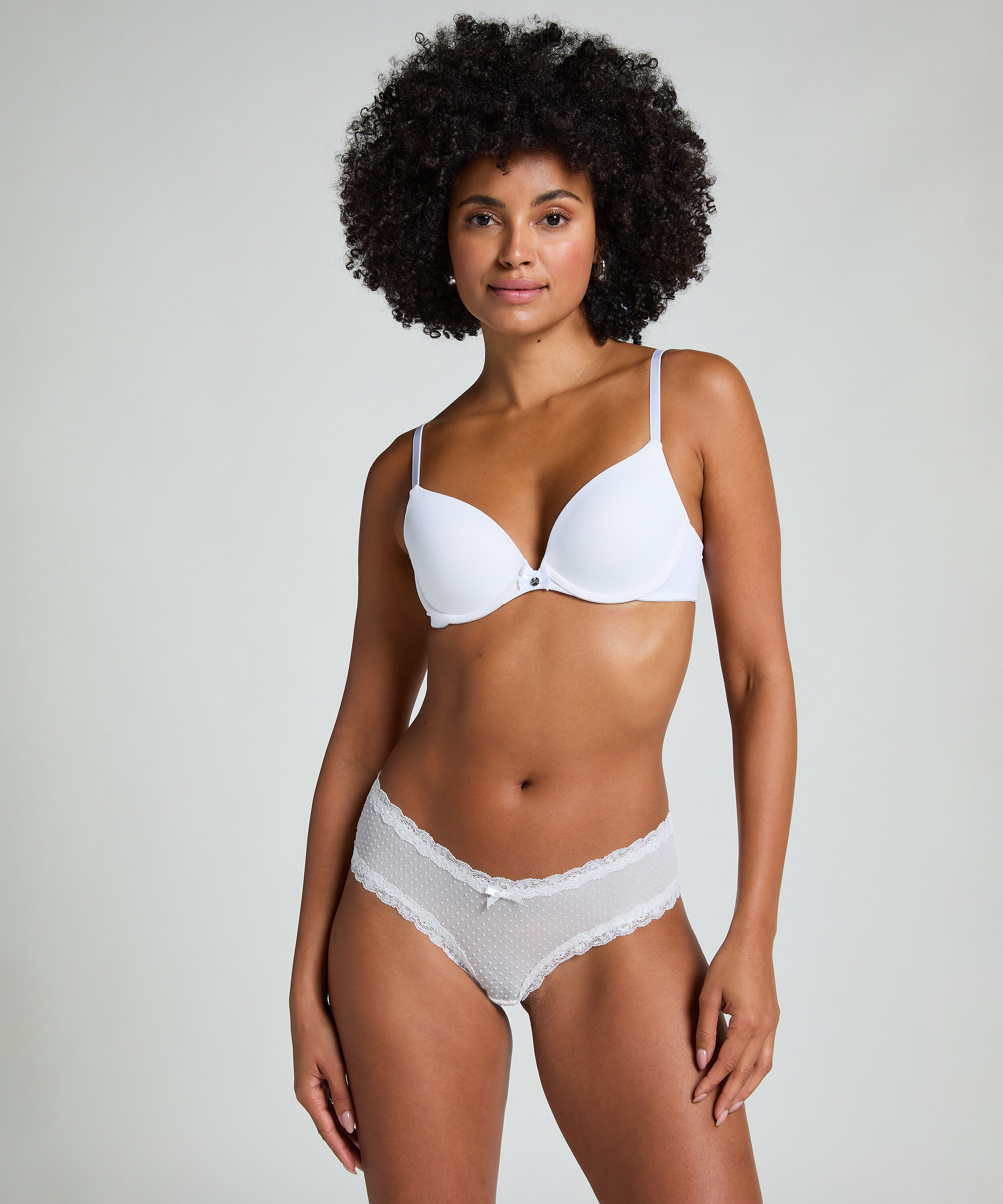 Brasiliansk trusse V-shape Mesh, Hvid