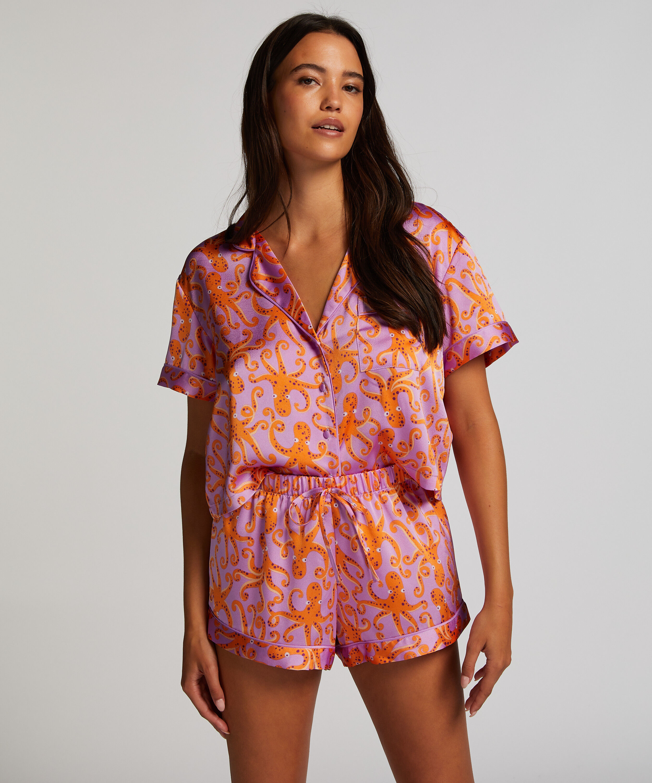 Pyjamasshorts Satin, Lilla