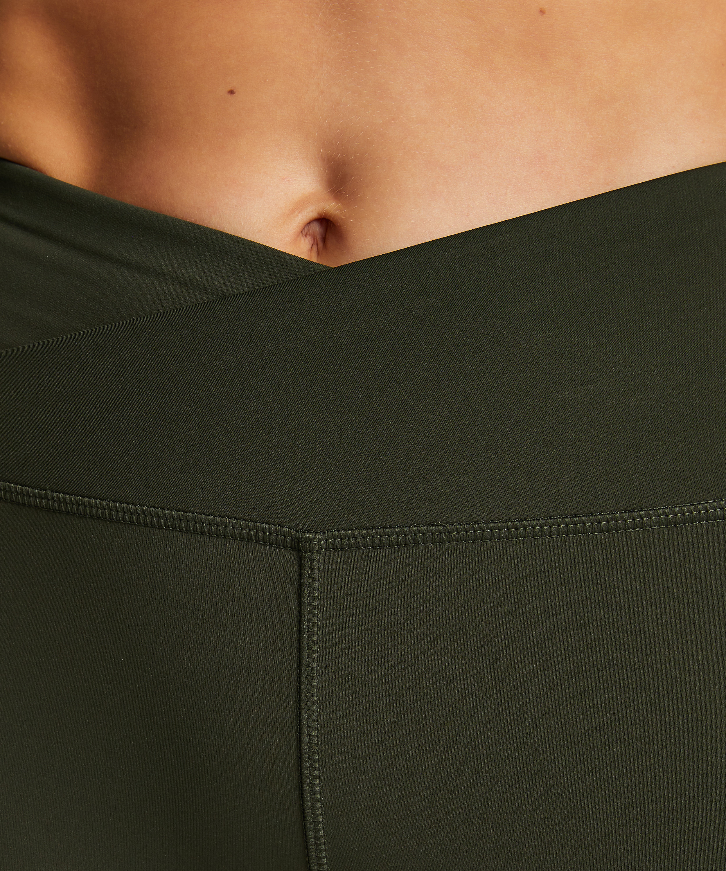 HKMX Leggings med krydseffekt og høj talje, grøn, main