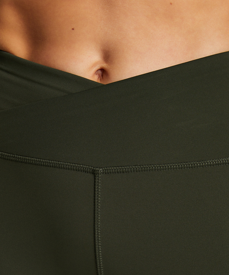 HKMX Leggings med krydseffekt og høj talje, grøn