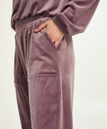 Tall joggingbukser velour, lilla