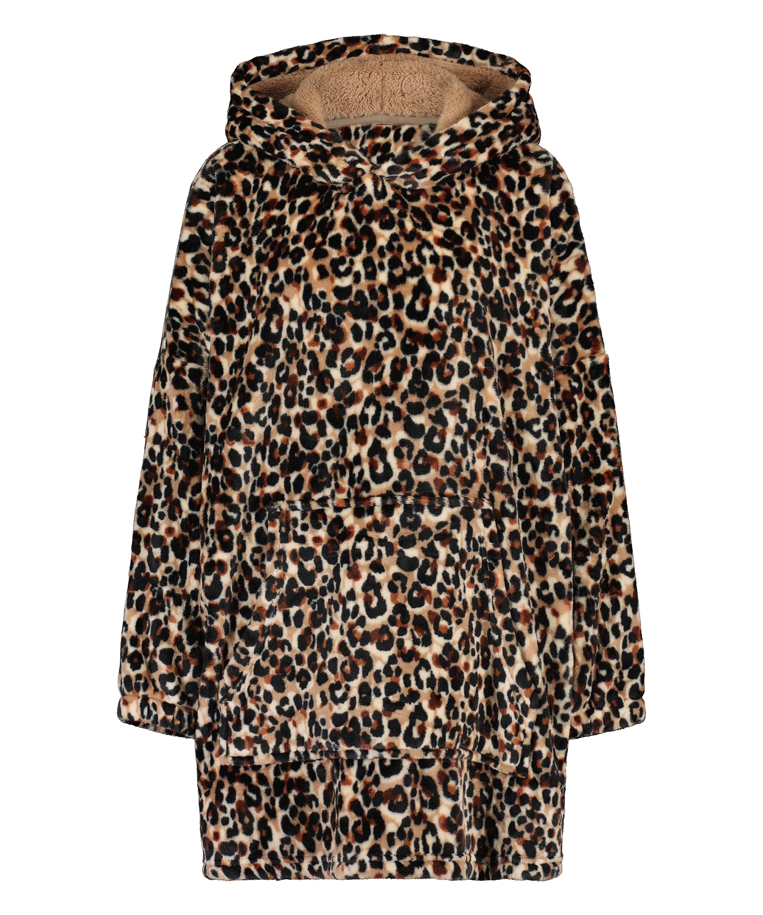 Flannel Fleece Hoodie, Brun, main