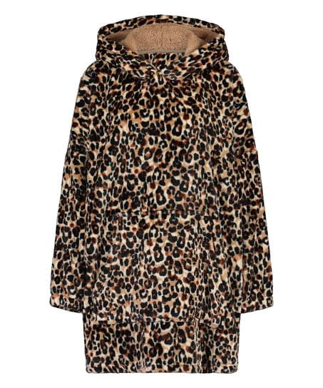 Flannel Fleece Hoodie, Brun