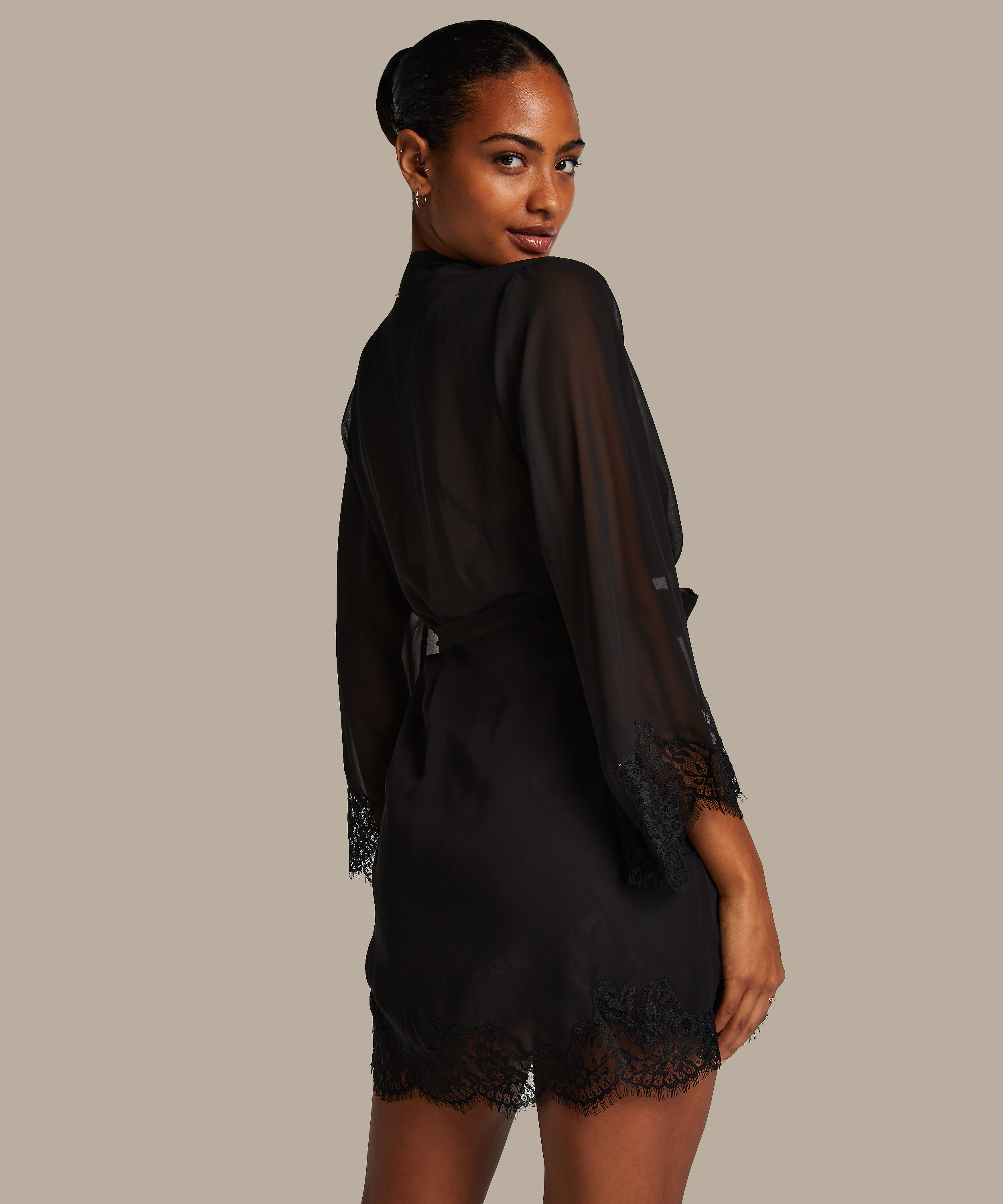 Kimono Satin, Sort, main