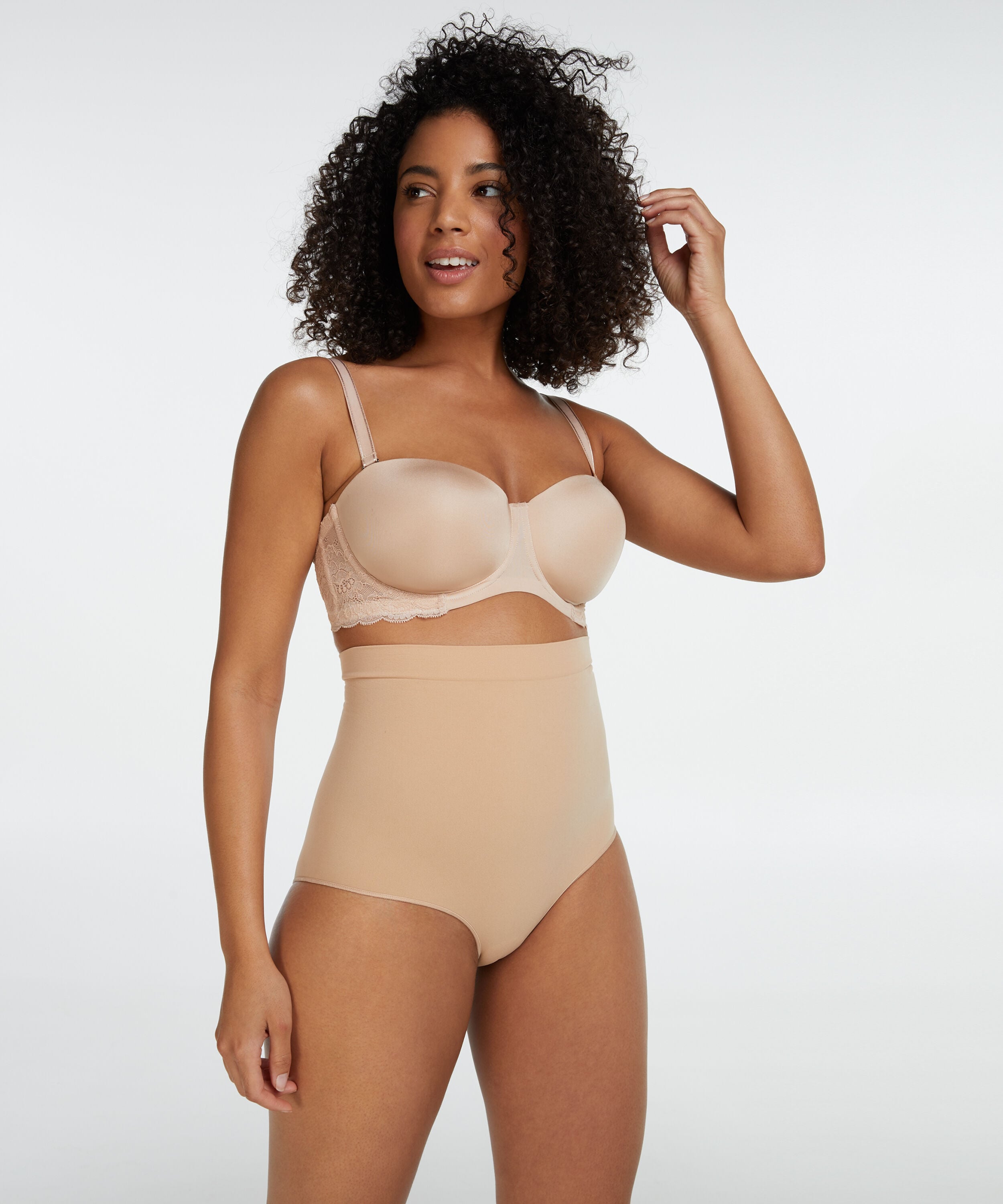 Opstrammende højtaljet trusse - Level 2, Beige