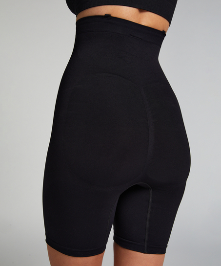 Sømløs forstærkende lårslanker, Sort