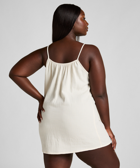 Messelin slipdress, Hvid