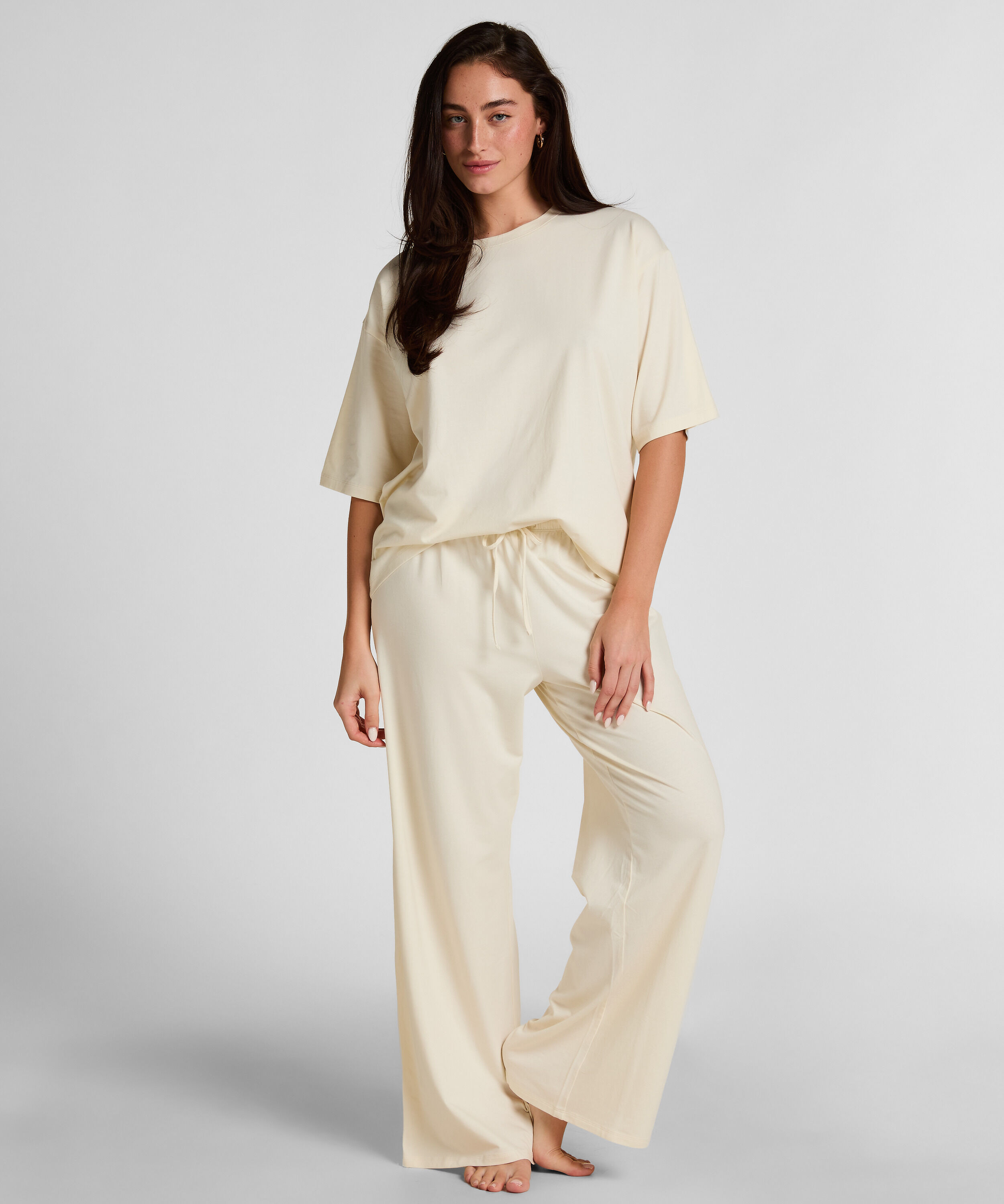 Pyjamas Bukser Loose, Hvid