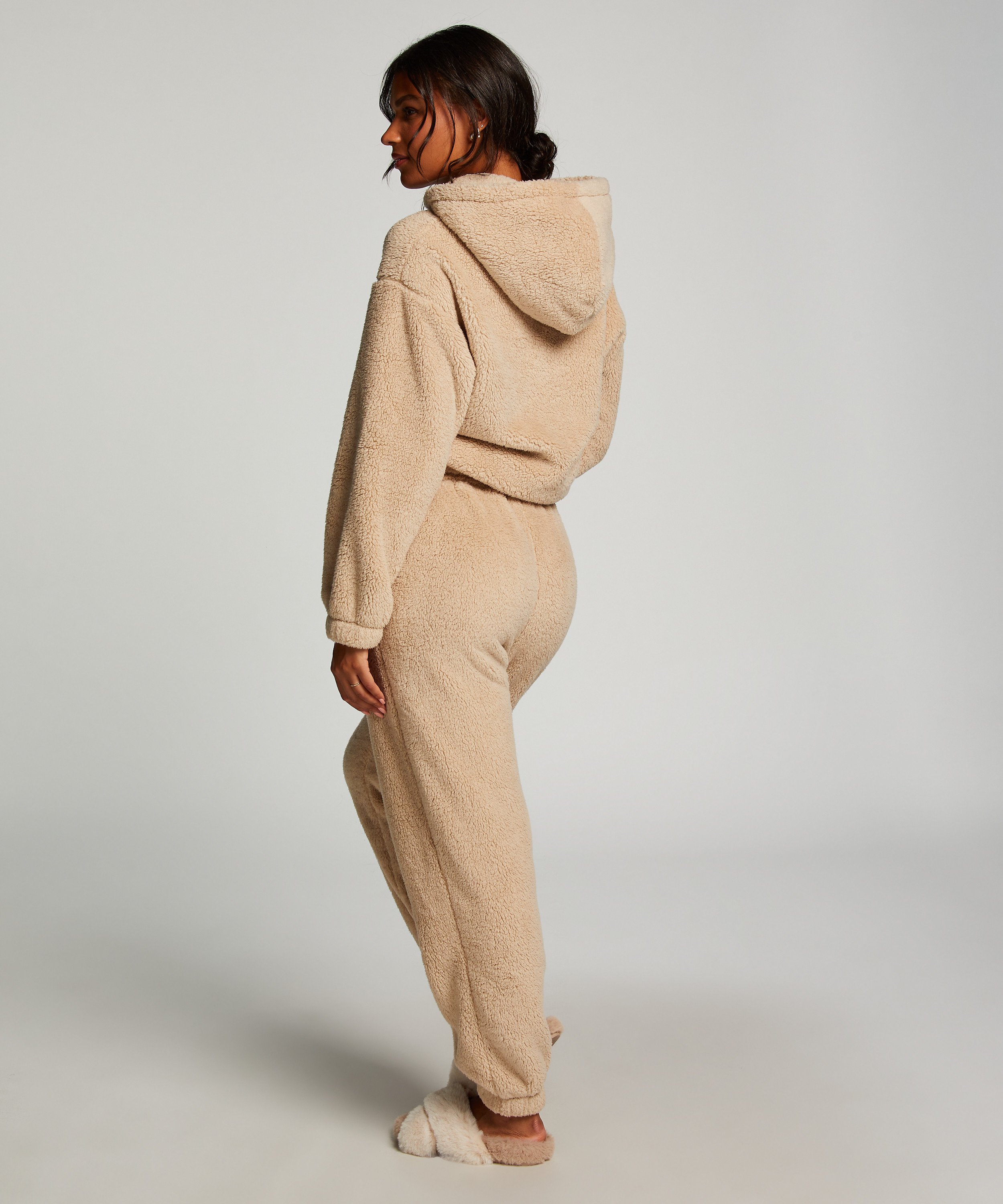 Hættetrøje Fleece Snuggle, Beige, main
