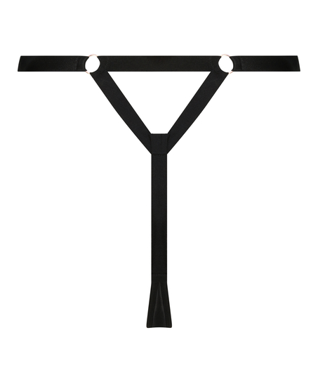 Tara g-streng med h&oslash;j benudsk&aelig;ring, sort