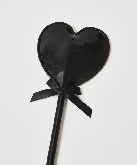 Privat pisk med læderagtigt look, sort