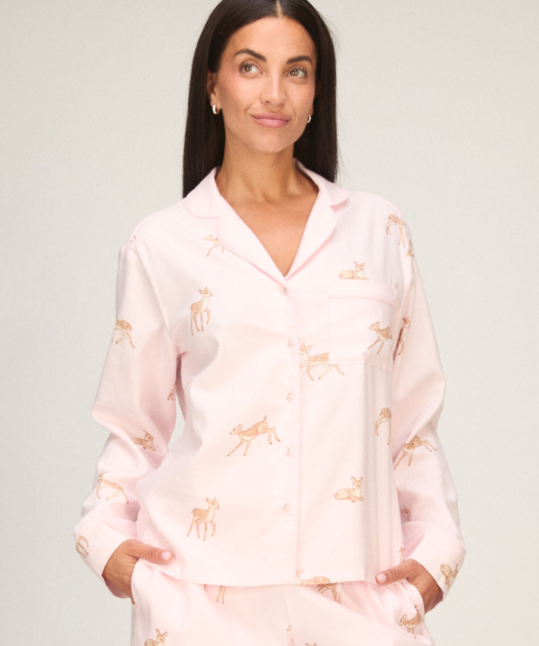 Pyjamaskjorte Longsleeve Woven, Lyserød Pyjamaskjorte Longsleeve Woven, Lyserød