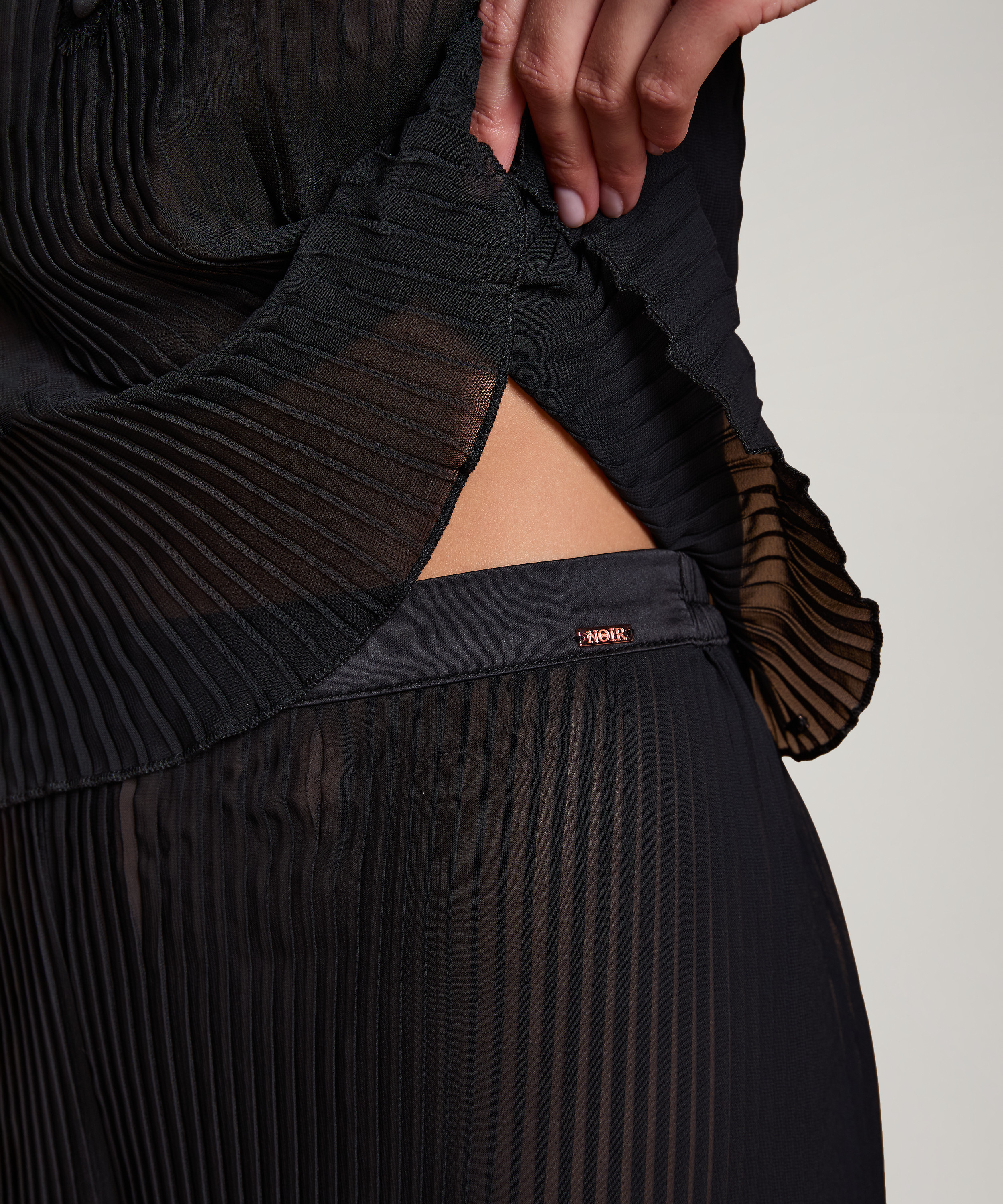 Plisse shorts, sort, main