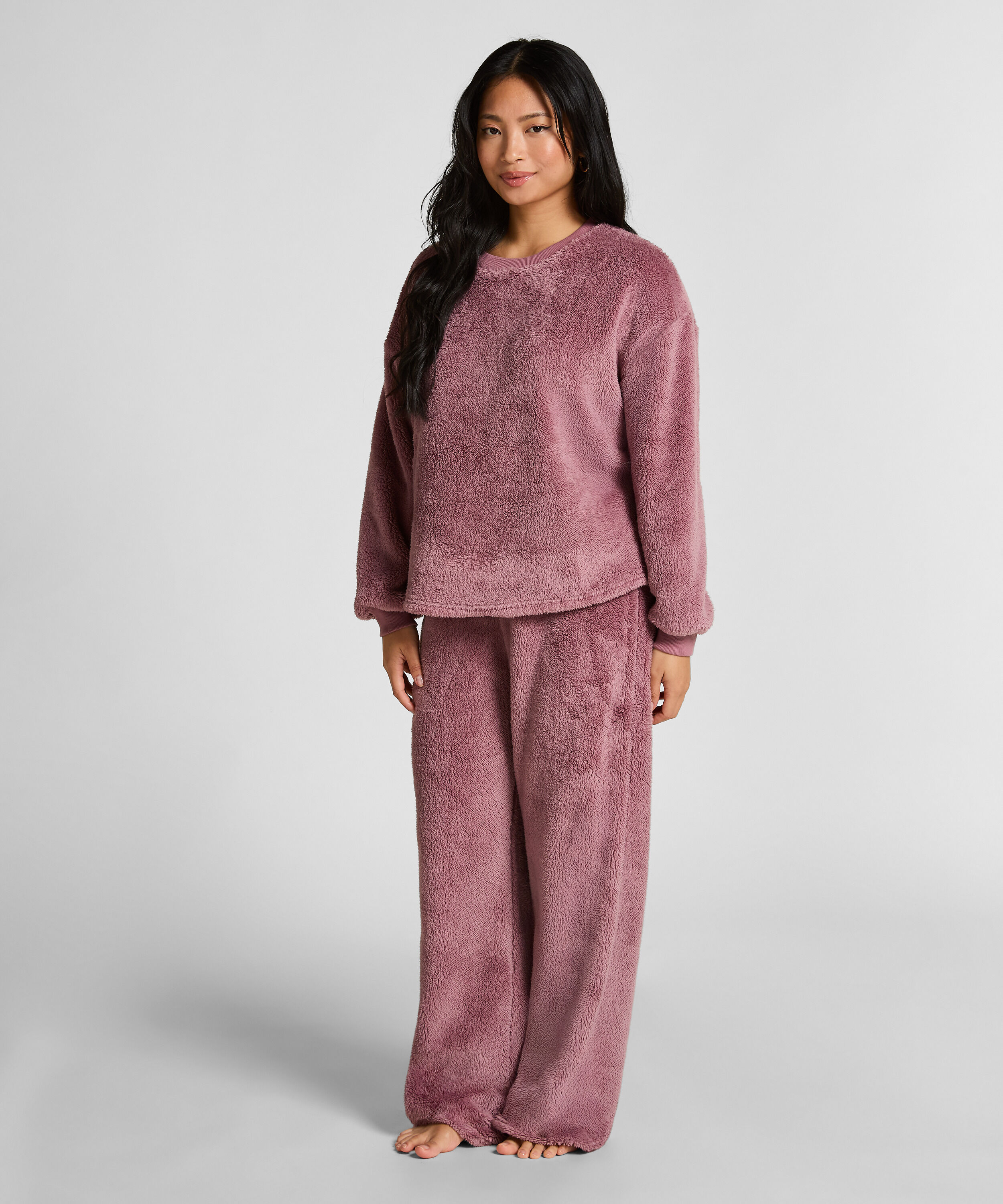 Langærmet top i blød fleece