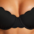 Scallop formstøbt bikinitop med bøjle, sort