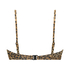 Formstøbt stropløs bikinitop Leopard, Brun