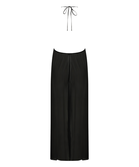 Satin-chiffonkjole Lily, Sort