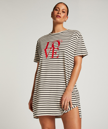 Natskjorte rund hals, Sort