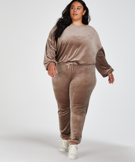 Top velour Lurex, Brun