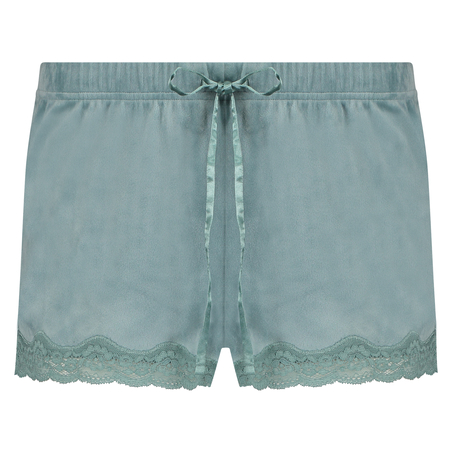 Shorts velour Lace, Gr&oslash;n