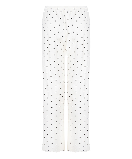 Pyjama Pant Loose Pointelle, Hvid