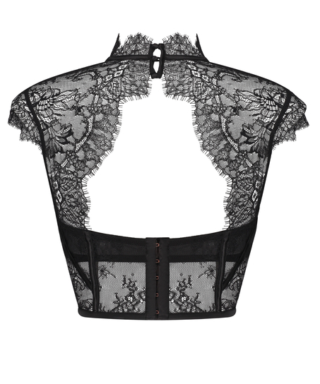 Peplumtop Lace Camille, Sort