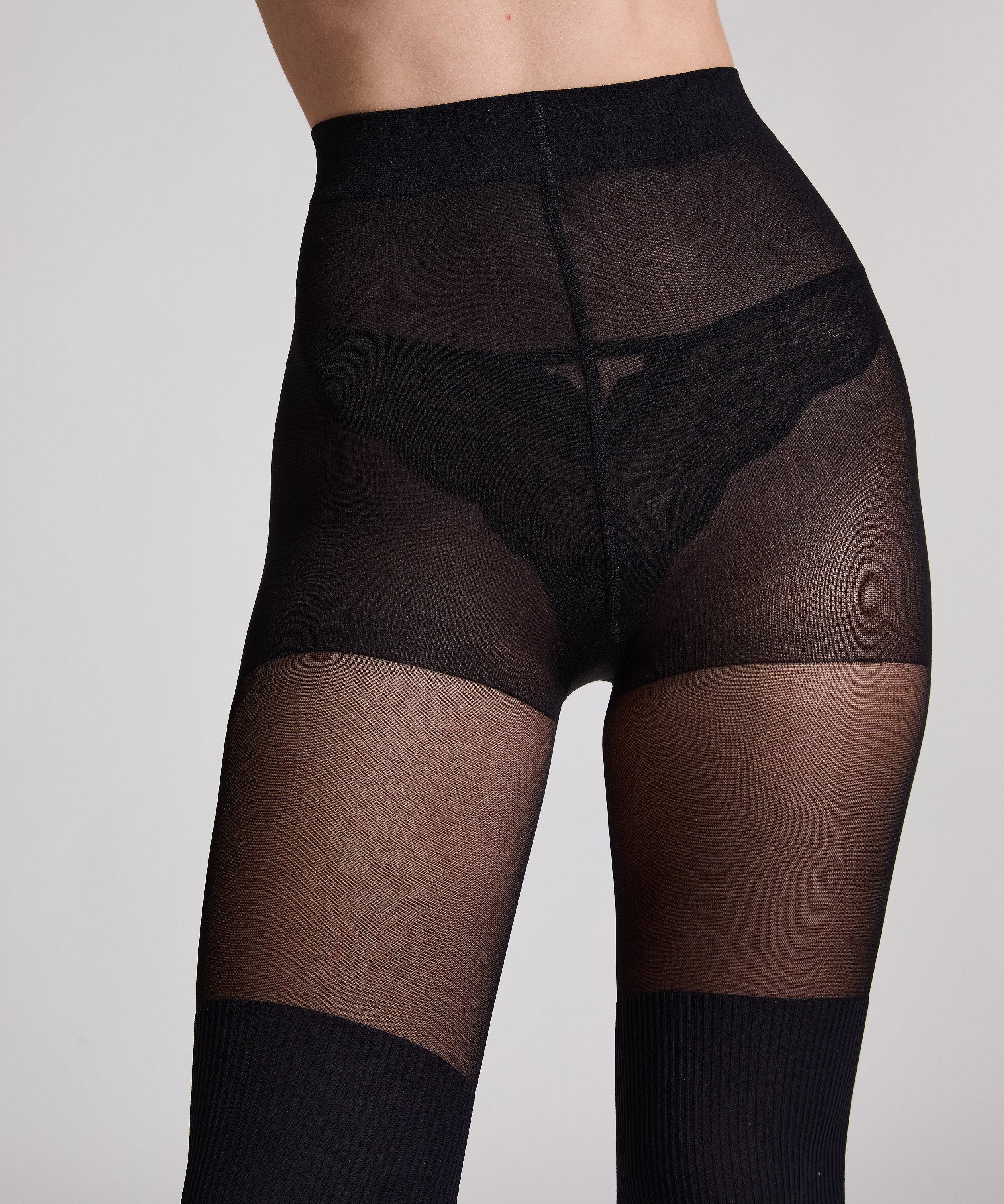 Overknee sock 50 Denier strømpebukser, Sort, main