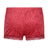 Shorts velour Lace, R&oslash;d