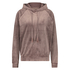 Hoodie i velours, Brun