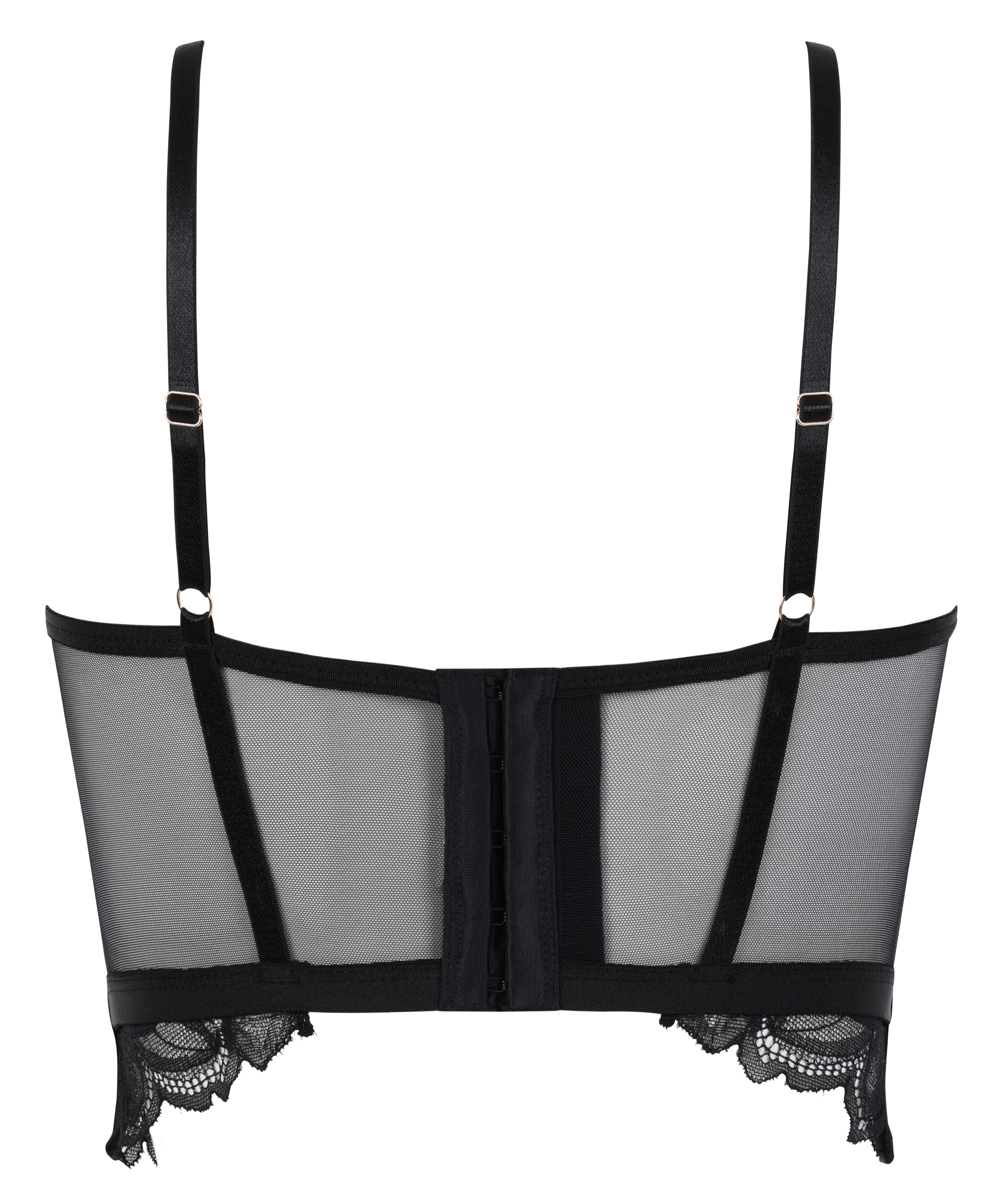 Ikke-formstøbt longline bøjle-bh Cierra, Sort, main