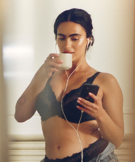 Ikke-formstøbt bøjle-bh Diva, Blå