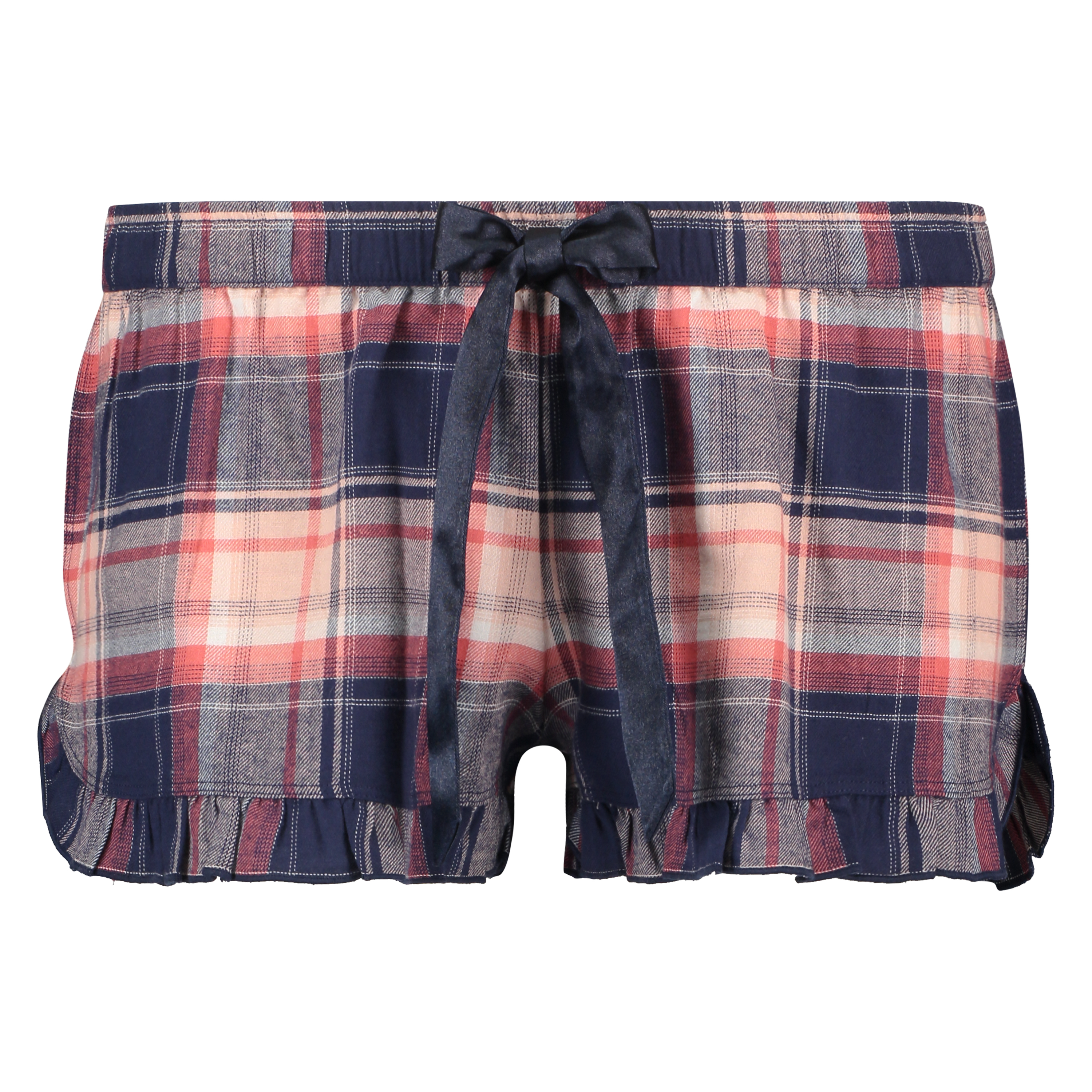 Twill Check pyjamasshorts, Bl&aring;, main