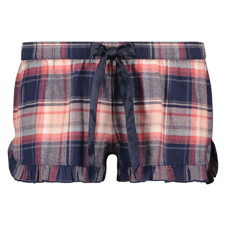Twill Check pyjamasshorts, Bl&aring;