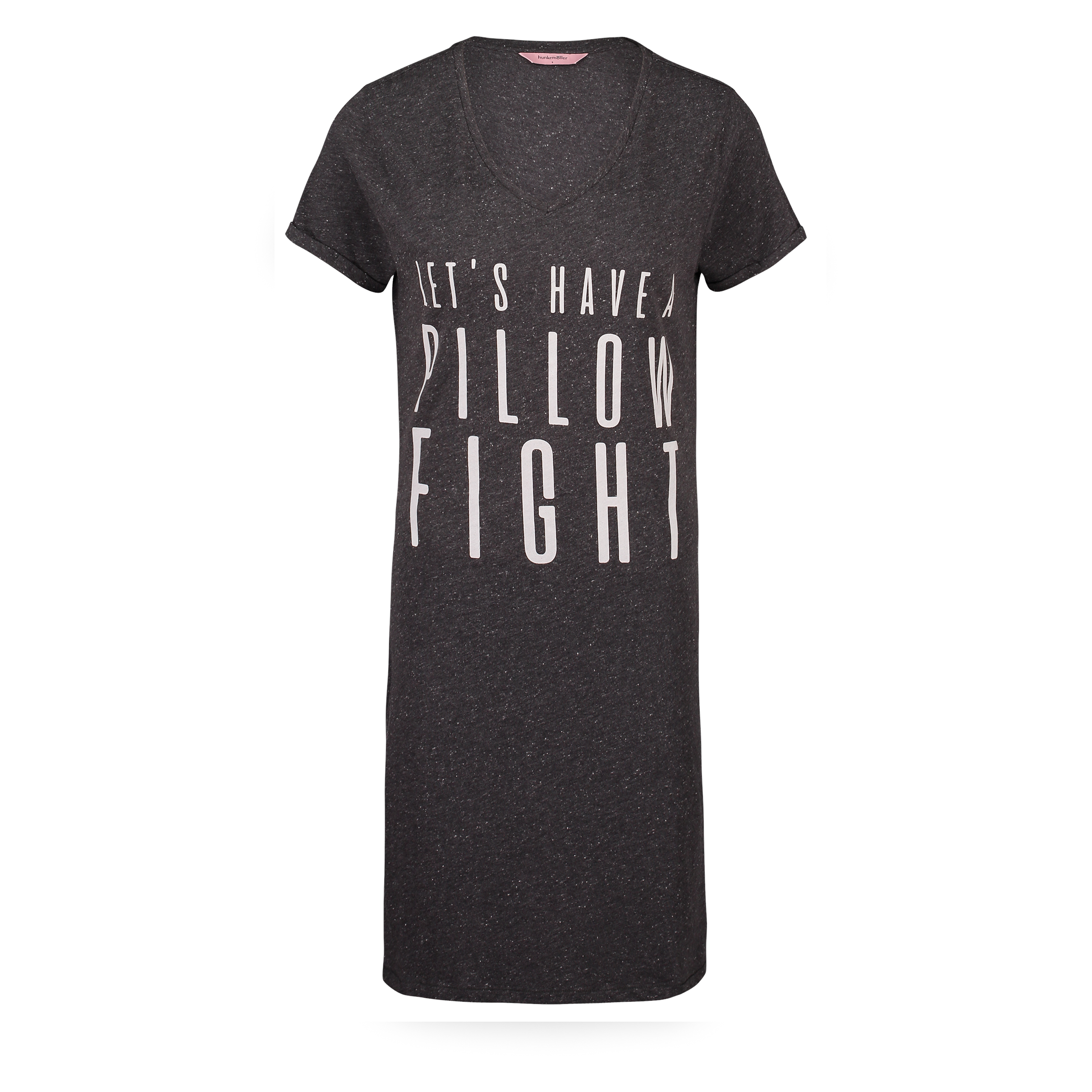 Natkjole med V-hals, Grå, main