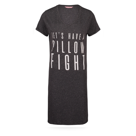 Natkjole med V-hals, Grå