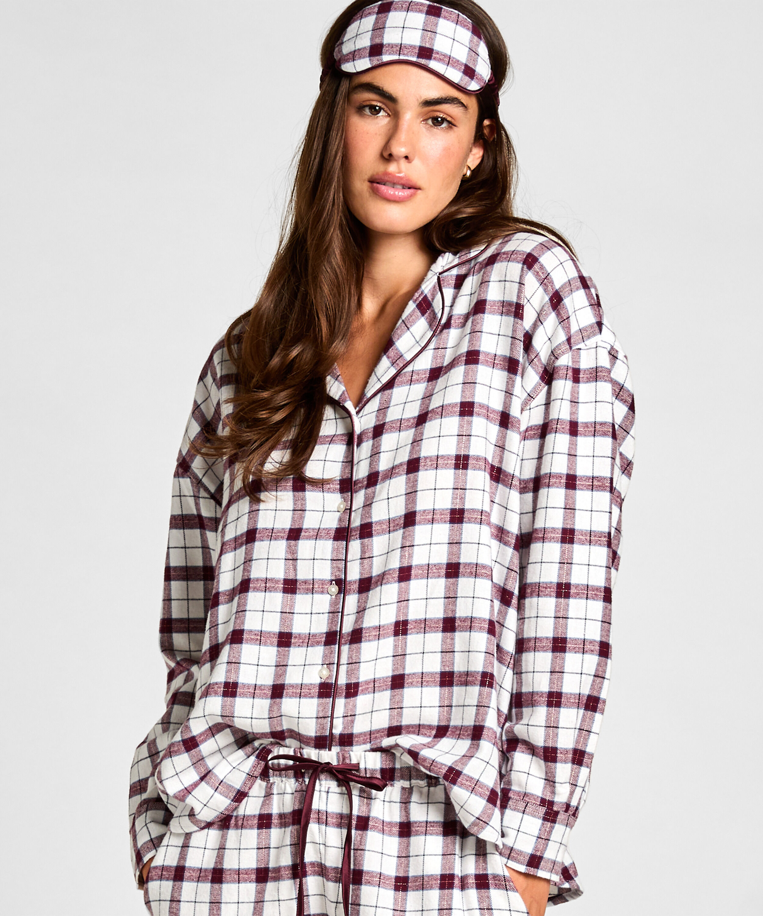 Pyjamas Sæt med Søvnmaske, Hvid