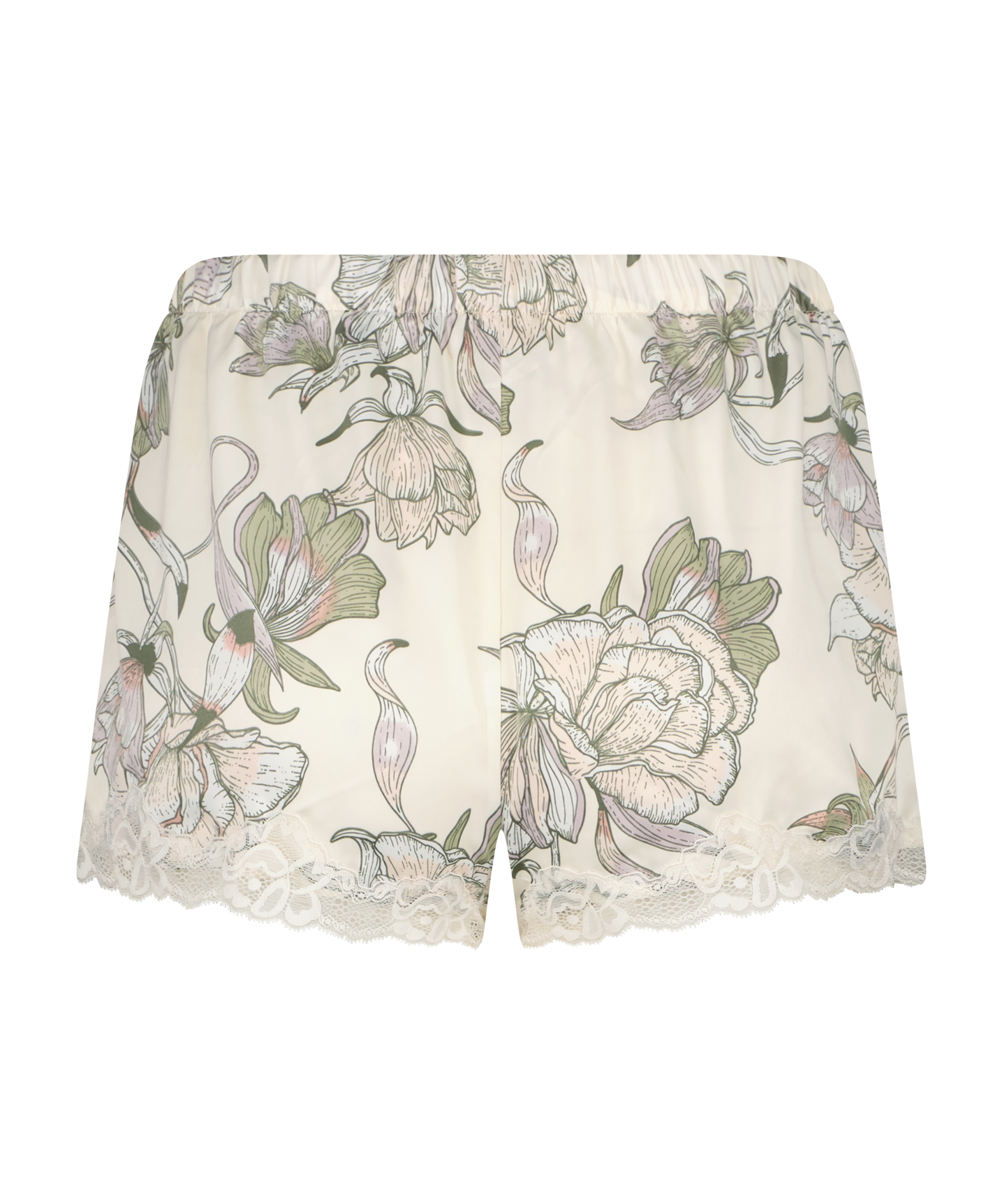 Pyjamasshorts Satin, Hvid, main