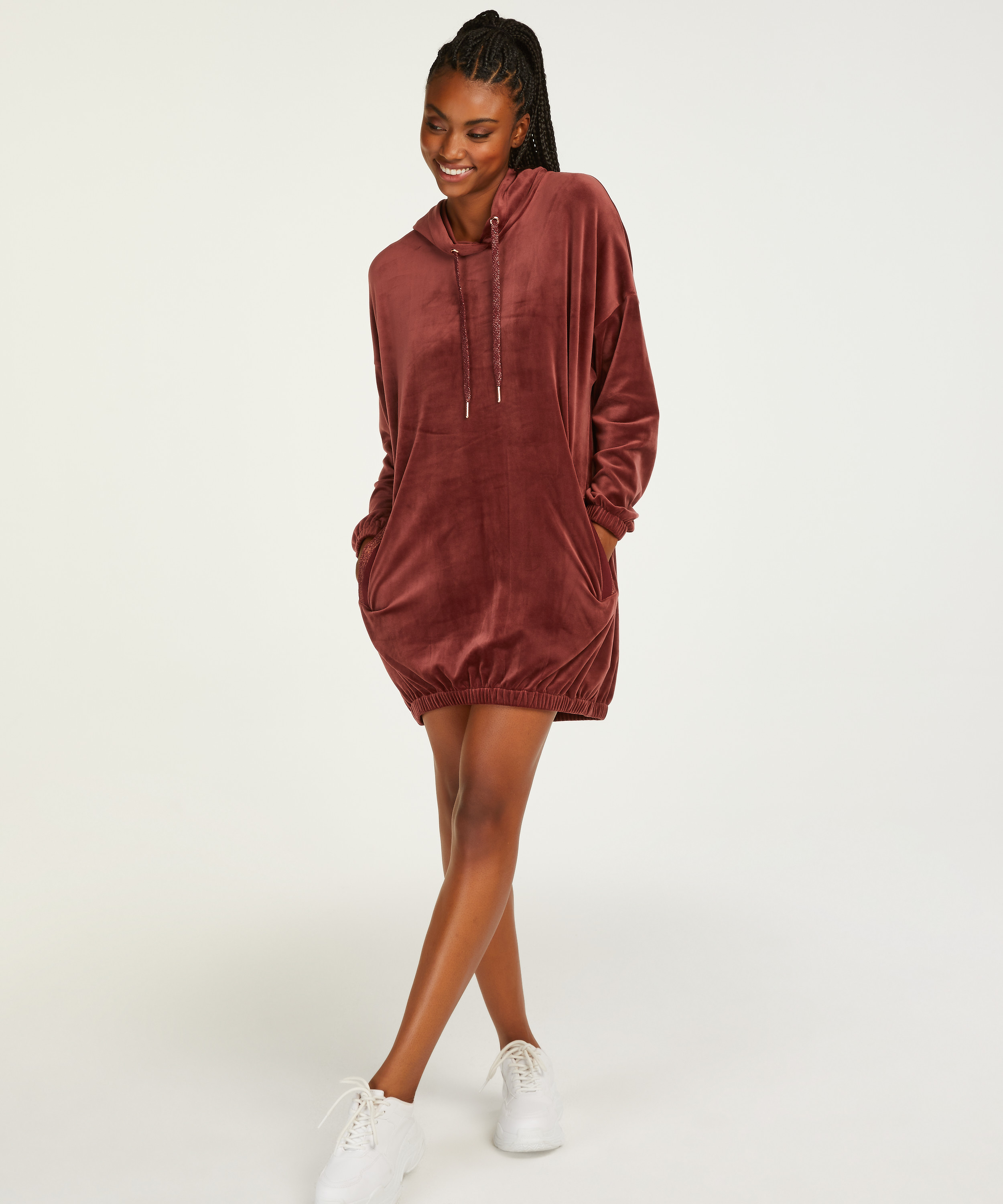 Velours Dress, Brown, main