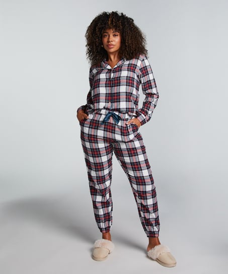 Twill pyjamas, Hvid