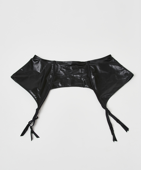 Private hofteholder læder-look, Sort