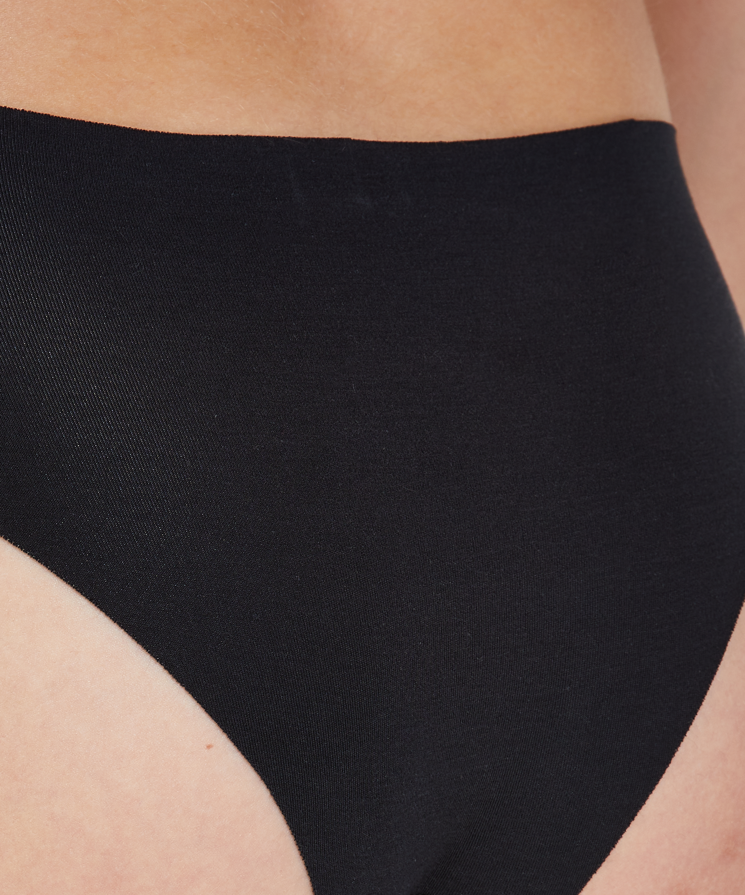 Invisible brasiliansk trusse bomuld, sort, main