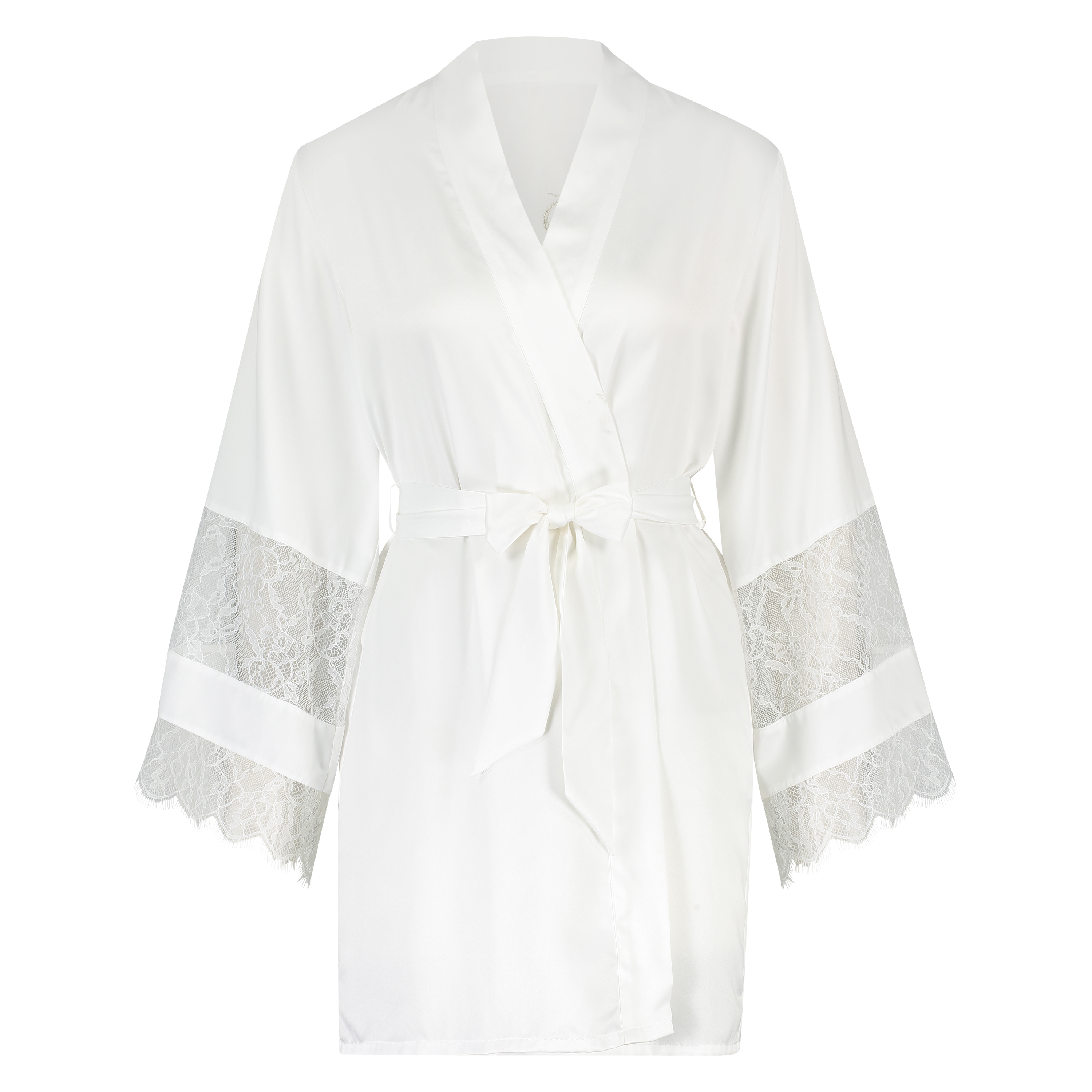 Kimono satin Bridal, hvid, main